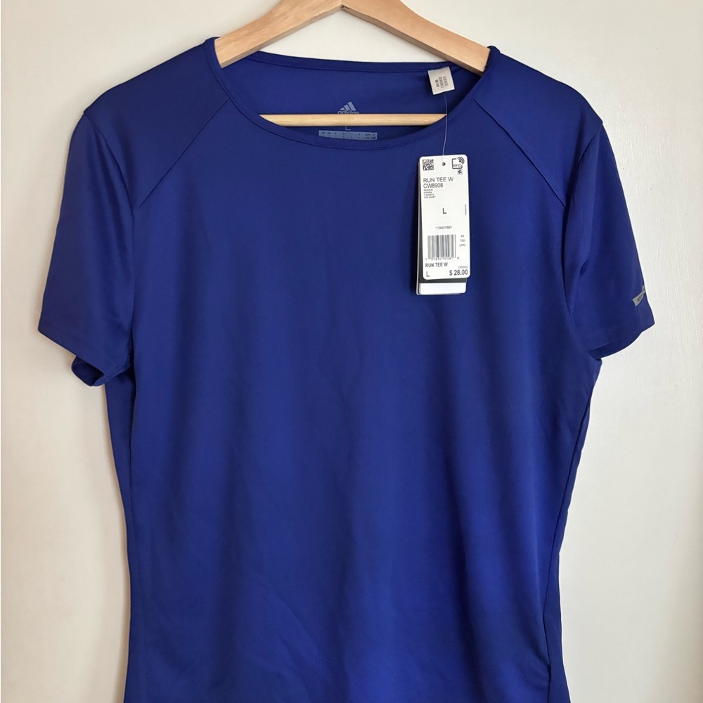 Adidas Blue Fitted Short Sleeve T-Shirt
